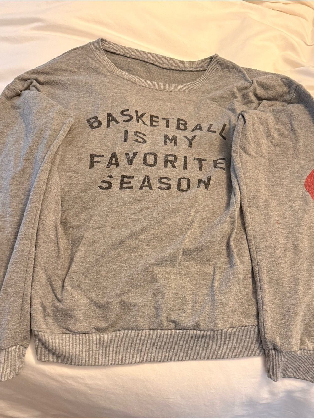 Grey 'Basketball Is My Favorite Season' Pullover Sweatshirt